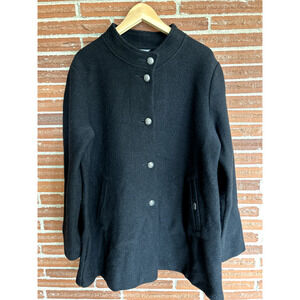 Geiger Austrian Boiled Wool Jacket Women’s EU 44 Black Virgin Wool Vintage